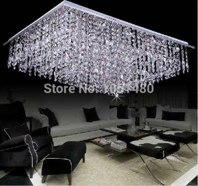 new rectangular crystal ceiling chandelier modern home lighting l800*w600*h350cm