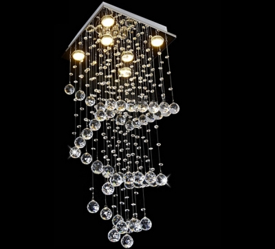 promotion s new square crystal chandelier modern led lamp for living room and staircase light