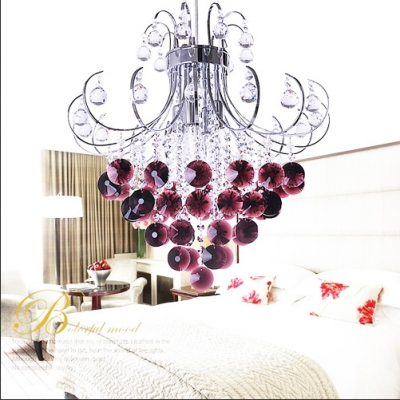 red purple modern led crystal ceiling lights fixture for bedroom surface mounted luster cristal restaurant kitchen foyer lamp