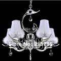 swan pendant light ,dia 600mm,chrome plated + k9 crystal lighting decoration,5 lights