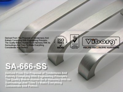 (4 pieces/lot) 128mm VIBORG Aluminium Drawer Handle& Cabinet Handle &Drawer Pull&Cabinet Pulls, SA-666-SS-128