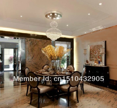guaranteed modern round chandelier ceiling fixtures dia60*h200cm crystal lamp home light
