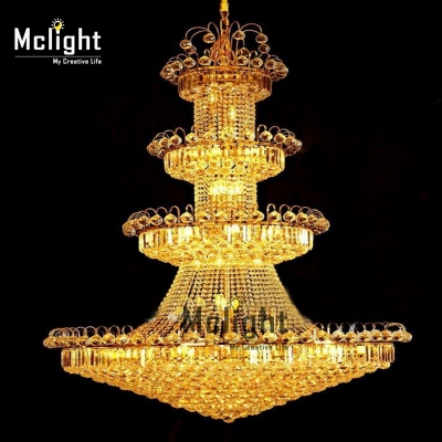 100cm luxury big europe large gold luster crystal chandelier light fixture classic light fitment for el lounge decoratiion [modern-crystal-chandelier-7122]