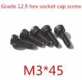 100pcs din912 grade12.9 m3*45 alloy steel with black hexagon socket head cap screw