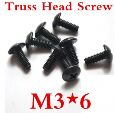 100ps/lot steel with black m3*6 truss head screw