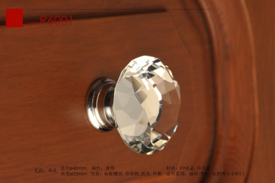10PCS/LOT Decorative Hardware K9 Diamond Crystal Chrome Cabinet Cupboard Door Knob R6001 NEW (Diameter:30mm) [K9 Crystal Handle 38|]