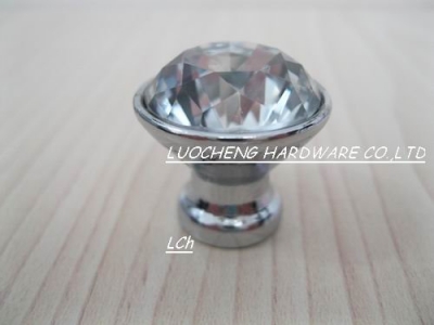 10PCS/ LOT FREE SHIPPING 20 MM CLEAR CRYSTAL CABINET KNOBS WITH ZINC CHORME BASE [Crystal Cabinet Knobs 209|]