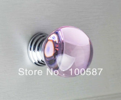 10PCS/LOT K9 Crystal Kitchen Cabient Door Knob Pink Crystal(D: 30MM) [K9 Crystal Handle 30|]