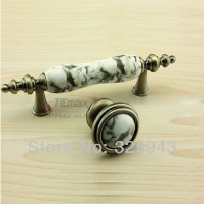 10pcs 30mm European Marble Handle Single Hole Ceramic Handles And Knobs Furniture Cabinet Kichen Door Drawer Porcelain Pull