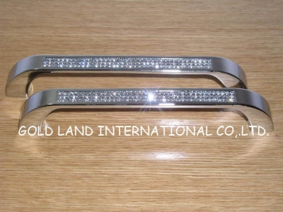 160mm Free shipping K9 crystal glass zinc alloy kitchen cupboard wardrobe drawer door handle/ furniture handle