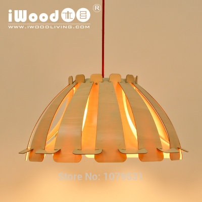 2016 new modern design diy style wooden skirt shape small pendant lights suspension lamps for home decor [wooden-lights-7487]