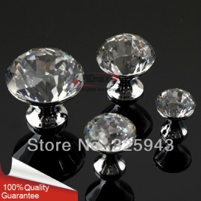 2pcs 30mm K9 Crystal Diamond Glass Knobs And Pulls Kitchen Cabinet Door Handle Furniture Hardware