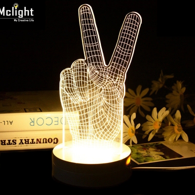 3d yes gesture mood lamp table lamps kids art deco lamp luminaria modern table lamp baby night light for bedroom christmas gift