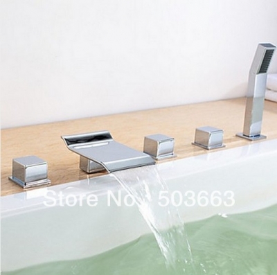 5 pcs Luxury Bathroom Chrome Finish Basin Faucet Sink Mixer Tap Crane Vanity Faucet L-3902 [Bathroom Faucet-3 or 5 piece set]