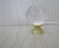 50PCS / LOT FREE SHIPPING 40MM CLEAR CUT CRYSTAL KNOBS ON SMALL GOLD BRASS BASE
