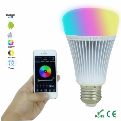 8w smart led bulb bluetooth 4.0 e27 dimmable rgbww mi light led lamp color change music ball led light for android ios 110v 220v [led-bulb-3561]