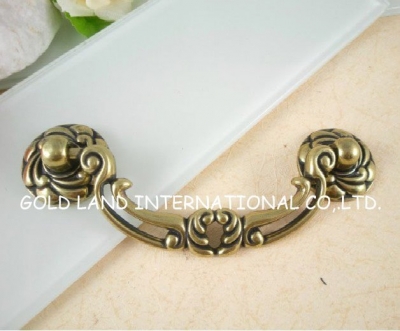 96mm Free shipping bronze-colored zinc alloy antique European furniture cabinet drawer handle