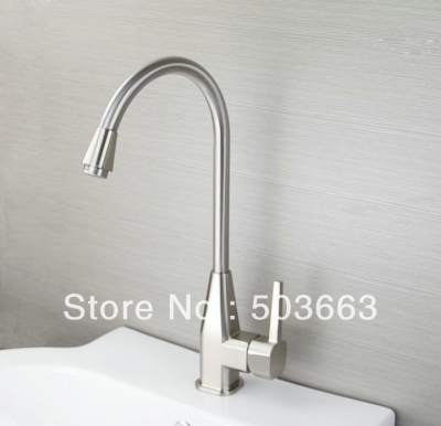Brand New Nickel Brushed Finish Single Hole Kitchen Swivel Spout Sink Brass Mixer Taps Vanity Faucet L-6067