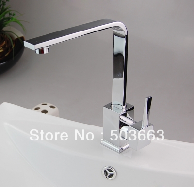 Contemporary Brand New Chrome Finish Single handle Center set Kitchen Sink Faucet D-0113