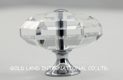 D30mm Free shipping pure brass top quality crystal glass chrome cabinet cupboard door knob