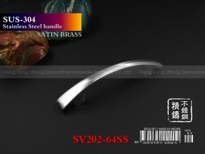 Free Shipping (50 PCs) 64mm VIBORG SUS304 Stainless Steel Drawer Handles&Cabinet Handles&Cupboard Handles&Drawer Pulls,SV202