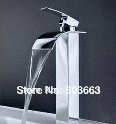 High Quality Chrome Basin Sink Waterfall Faucet Mixer Tap Vanity Faucet b8256