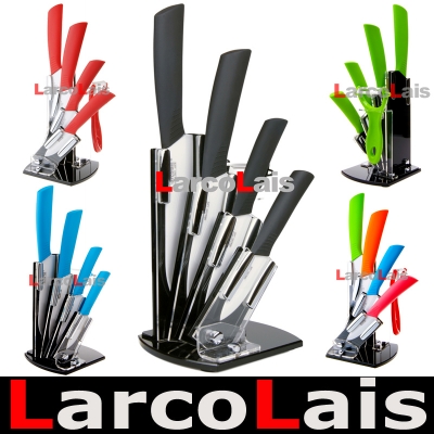 High Quality Larcolais Ceramic Knife Sets 3" 4" 5" 6" inch + Peeler + Holder Free Shipping 6 Colors Can Select