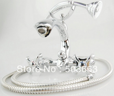Luxury Phone Design Chrome Wall Mounted Bathroom Shower Held Faucet Mixer Tap Vanity Faucet L-9000