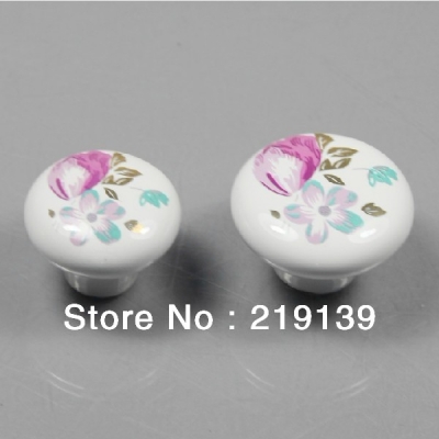 NEW FREE SHIPPING Ceramic Bedroom Kitchen Door Cabinets Cupboard Pull Porcelain Drawer Knobs Handles [Ceramic Handle 25|]