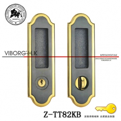 VIBORG Top Quality Zinc Alloy Sliding Door Mortise Lock Set, Mortise Lock for Sliding Door, Z-TT82KB