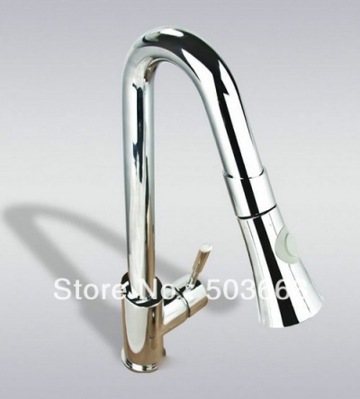 Wholesale New Chrome Kitchen Brass Faucet Basin Sink Pull Out Spray Single Handle Mixer Tap S-788