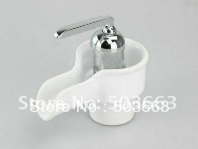 brand new white ceramic lovely bathroom waterfall basin sink mixer tap faucet YS3979