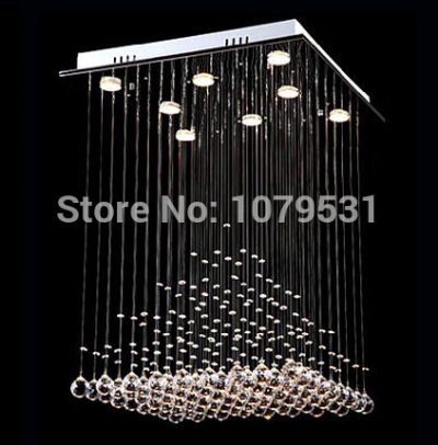 [d600mm * h800mm]modern luxury chandelier with 8 led lights pyramid shape luminaire decoration luster pendant lamp chandeliers [crystal-lights-7447]