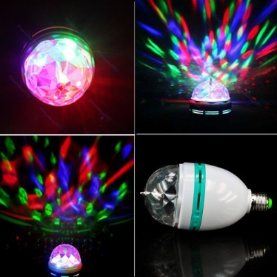 e27 3w rgb led rotating lamp colorful light led crystal ball dj stage light magic party 85-265v auto rotate [led-lighting-6416]