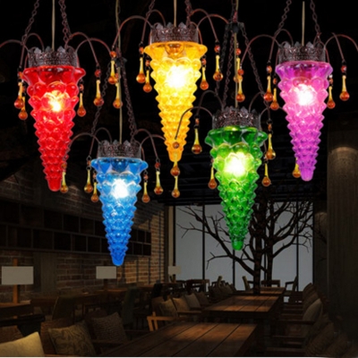 kitchen single head continental southeast asia creative colored glass pendant light cafe bar restaurant glass decorative lamp [pendant-lights-2520]