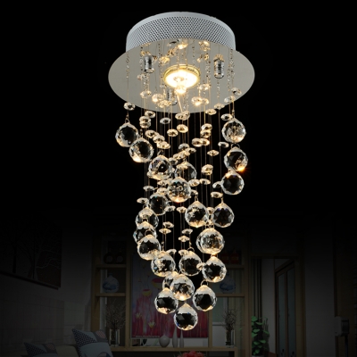 led crystal chandelier lamp living room entranceway light stair small round k9 crystal lamp hallway lights [aisle-ceiling-lights-3371]