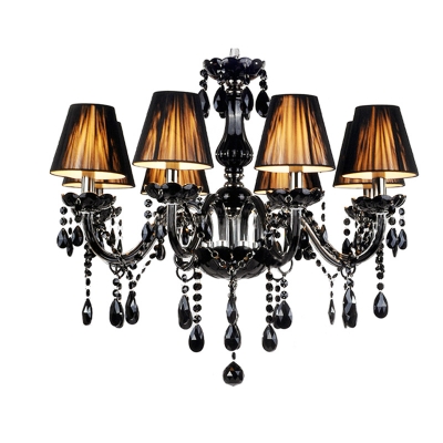 led crystal chandelier lights 6 8 10 lights black crystal metal chrome modern chandeliers for living dinning room
