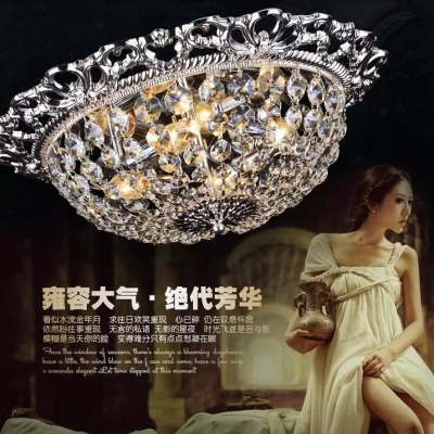 luxury crystal circle french fashion porch ceiling light surface mounted ceiling lights