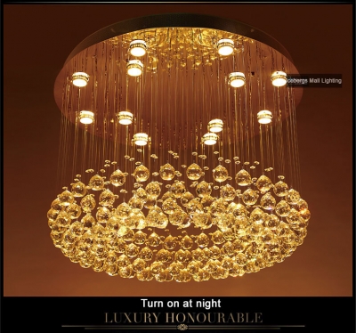 modern 8,12 heads luxury gu10 led crystal ceiling lights diningroom el living room guaranteed ceiling lamp [crystal-lights-7606]