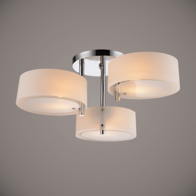 modern ceiling light 3 lights 3 layers e26 e27 brushed nickel acrylic glass modern flush mount for bed room hallway [ceiling-lights-3781]