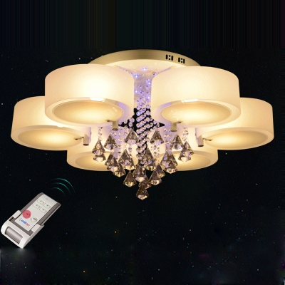 modern chandelier crystal with remote control 6 lights led chandeliers light for bed living room 220-240 volt [ceiling-lights-3926]
