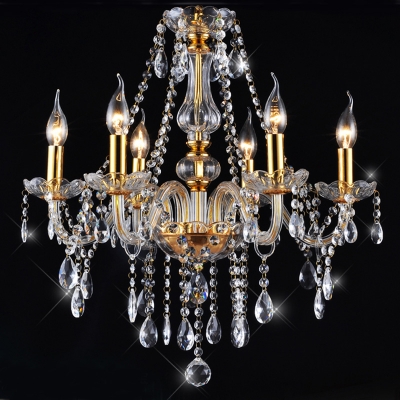 modern led crystal chandelier 6 lights g9 crytal gold plating metal chandeliers lamp for living room [chandeliers-4043]