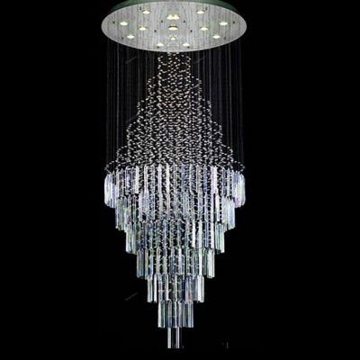 modern led el project crystal chandelier for foyer dia500*2000mm ac staircase lamp large pending dining room light fixture