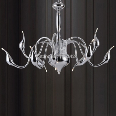 modern light 9lights swan chandelier by italian designer g4 bulb,white ,red,black ,chrome ,and gold#swan-pd06