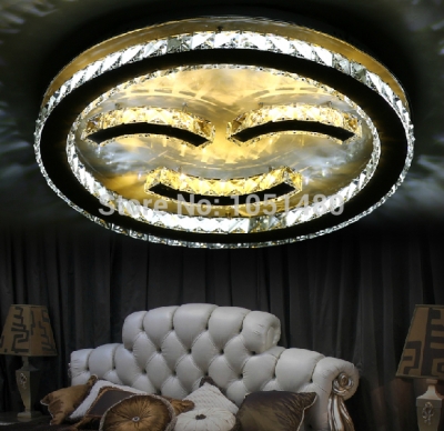 new creative]design round led ceiling lamp crystal lighting for bedroom and living room