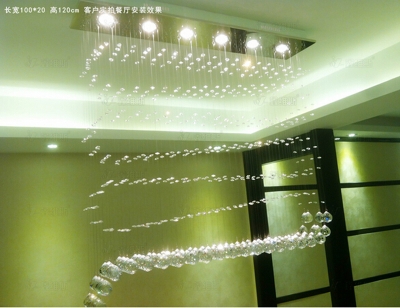 new wave design long crystal chandelier modern crystal lamp for dinning room crystal chandelier led light [modern-crystal-chandelier-4833]