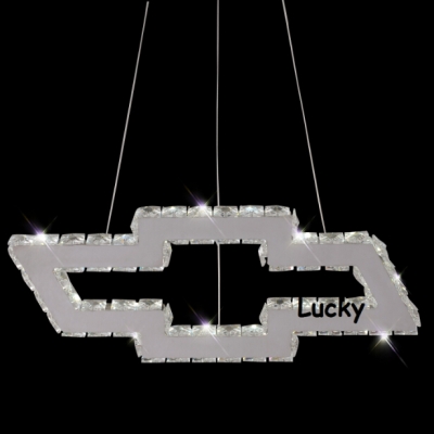 rectangular chandelier led stainless steel light 12w 51*21cm 110-220v [crystal-chandelier-6188]