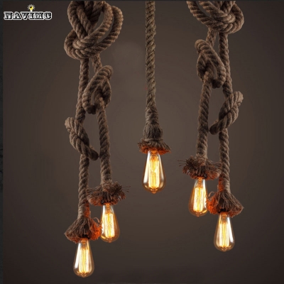 retro vintage rope pendant light lamp loft creative personality industrial lamp american style for ding living room restaurant [modern-pendant-light-6435]