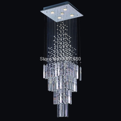 s flush mount contemporary square crystal chandelier, modern home lighting l500*w500*h1800mm [modern-crystal-chandelier-4806]