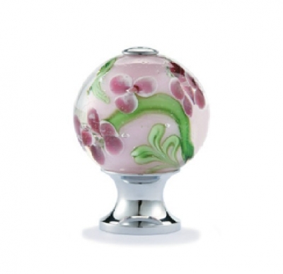 10Pcs Decorative Color Flower Vaidurya Glass Cabinet Cupboard Door Knobs(Diameter:25mm)
